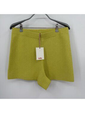 Kilte Collection Alex Knit Shorts in Lemon size 2/M Cotton-Cashmere Blend
